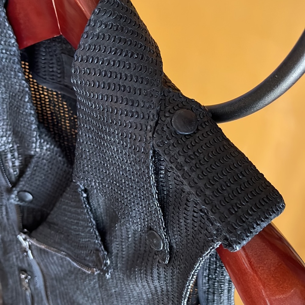 RtA DENIM Lamb Black Biker Vest - Picture 3 of 9